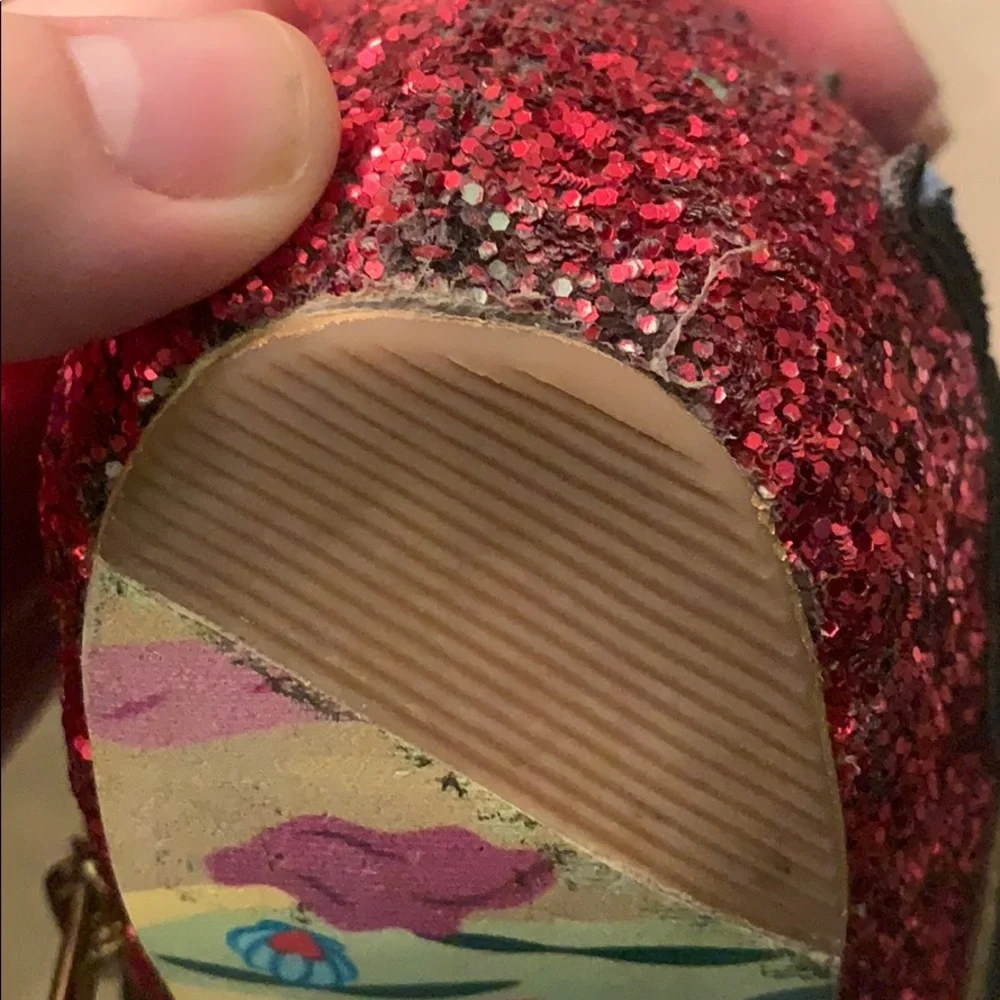 Women's Red Glitter Star & Cloud Ankle Boots With Original Box - Picture 13 of 16